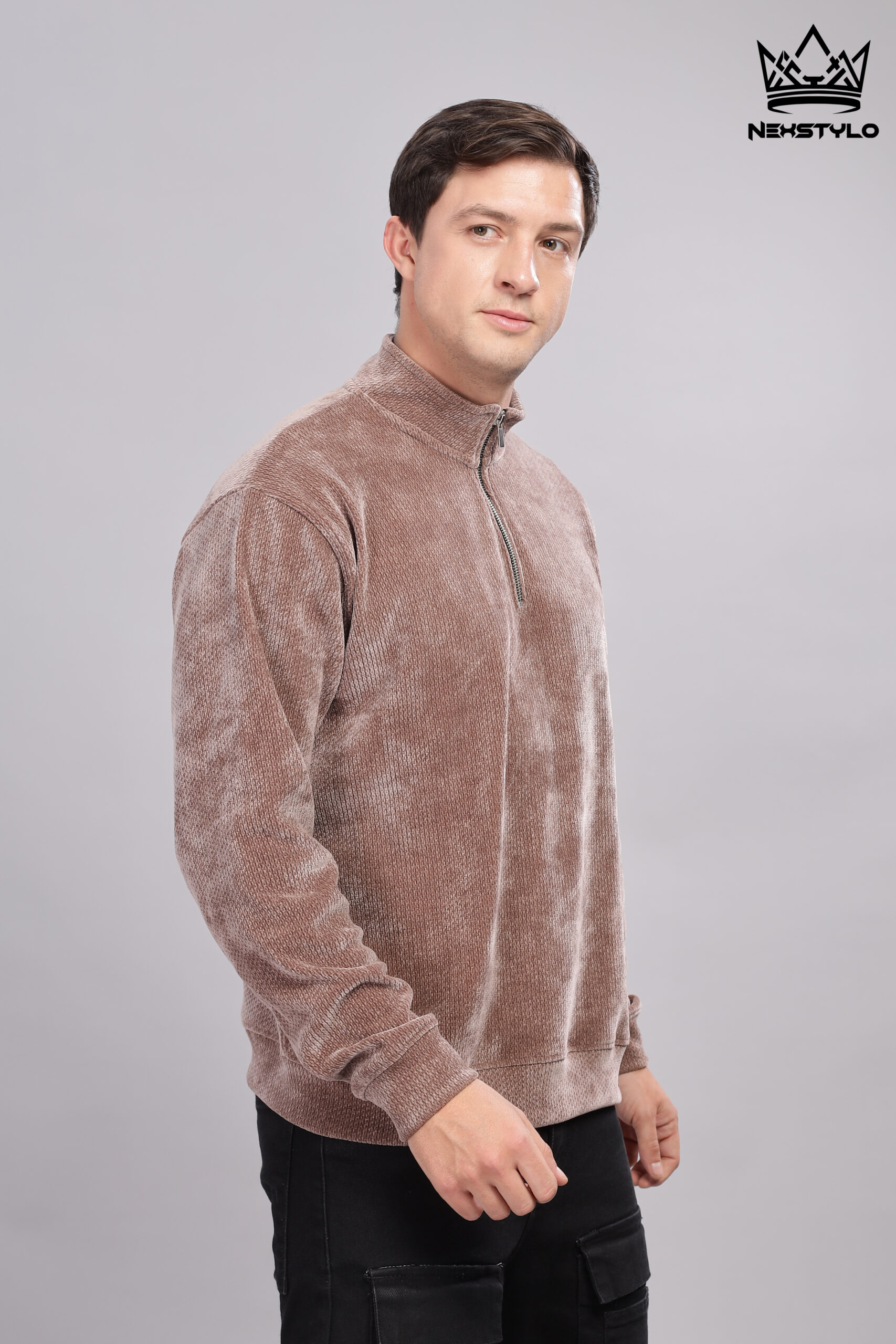 High neck Brown t-shirt - Image 5
