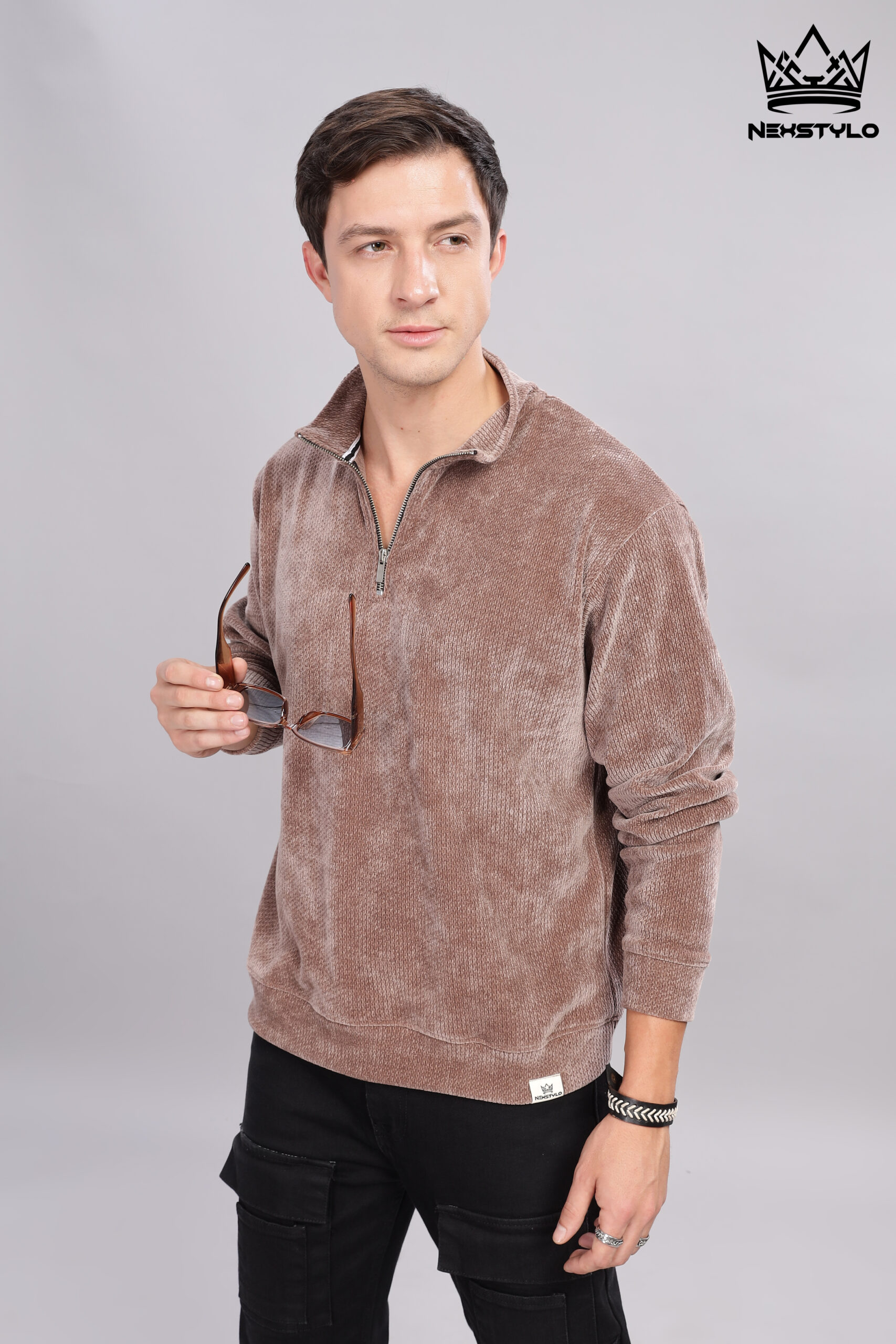 High neck Brown t-shirt - Image 3