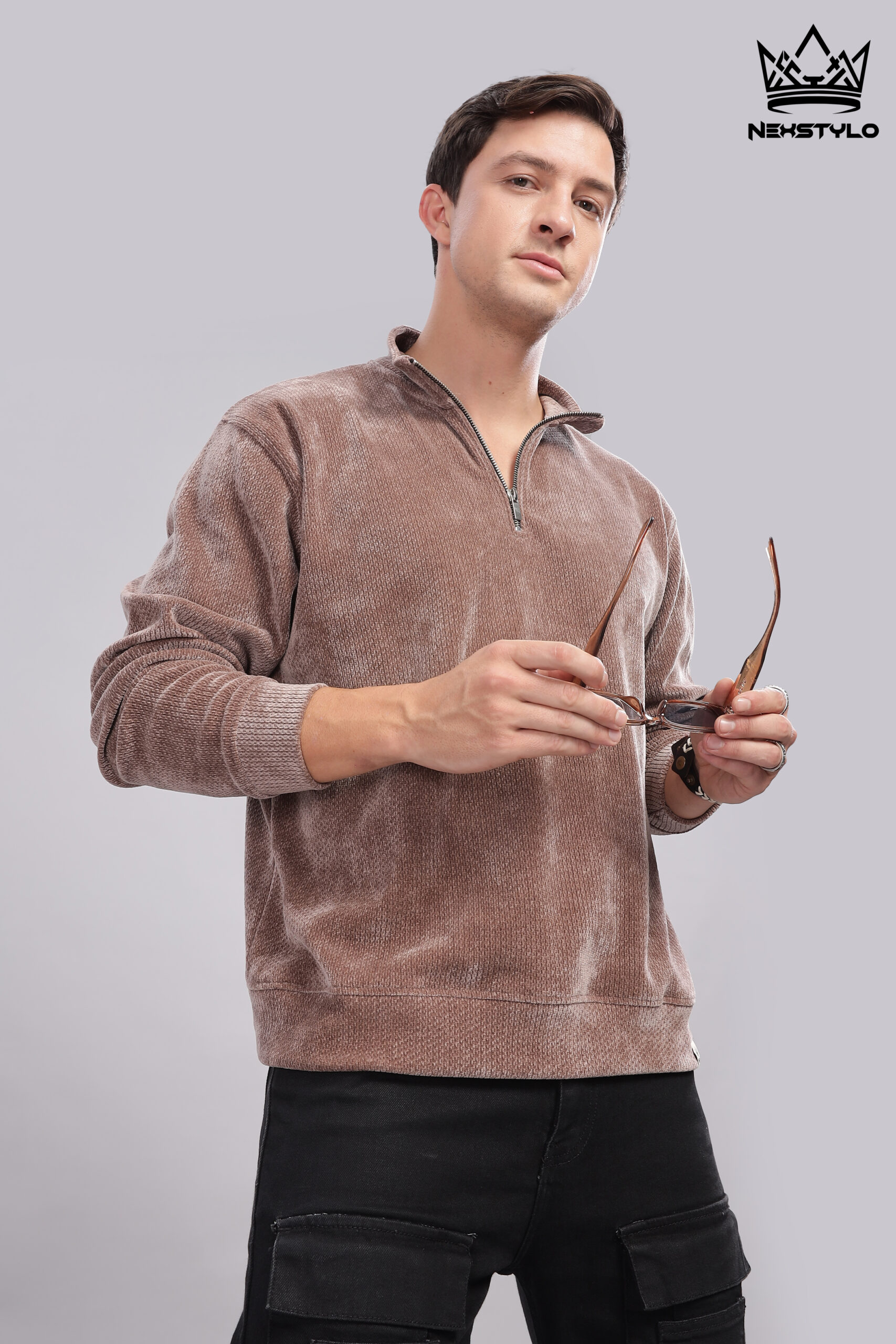 High neck Brown t-shirt