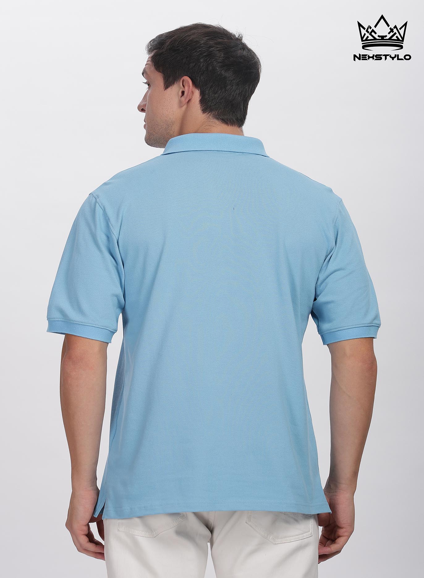 Sky blue Zipper Polo T-shirt - Image 5