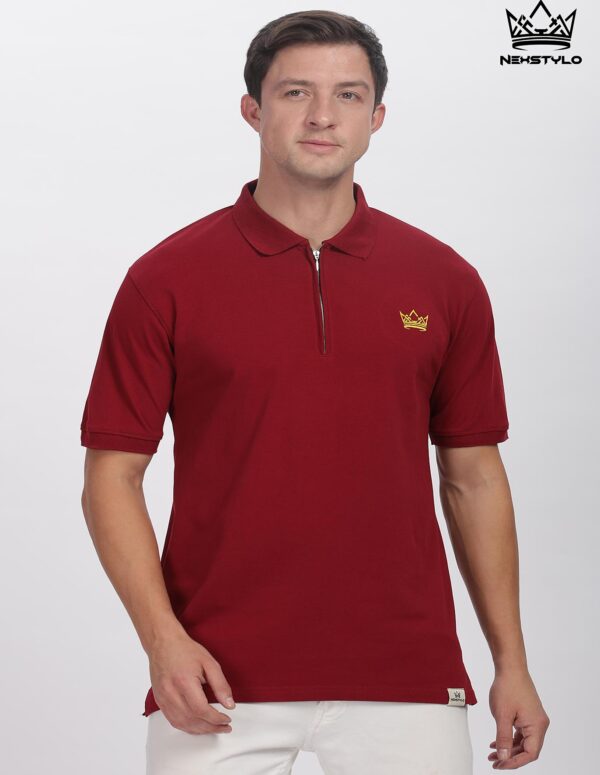Mazoon Zipper Polo T-shirt