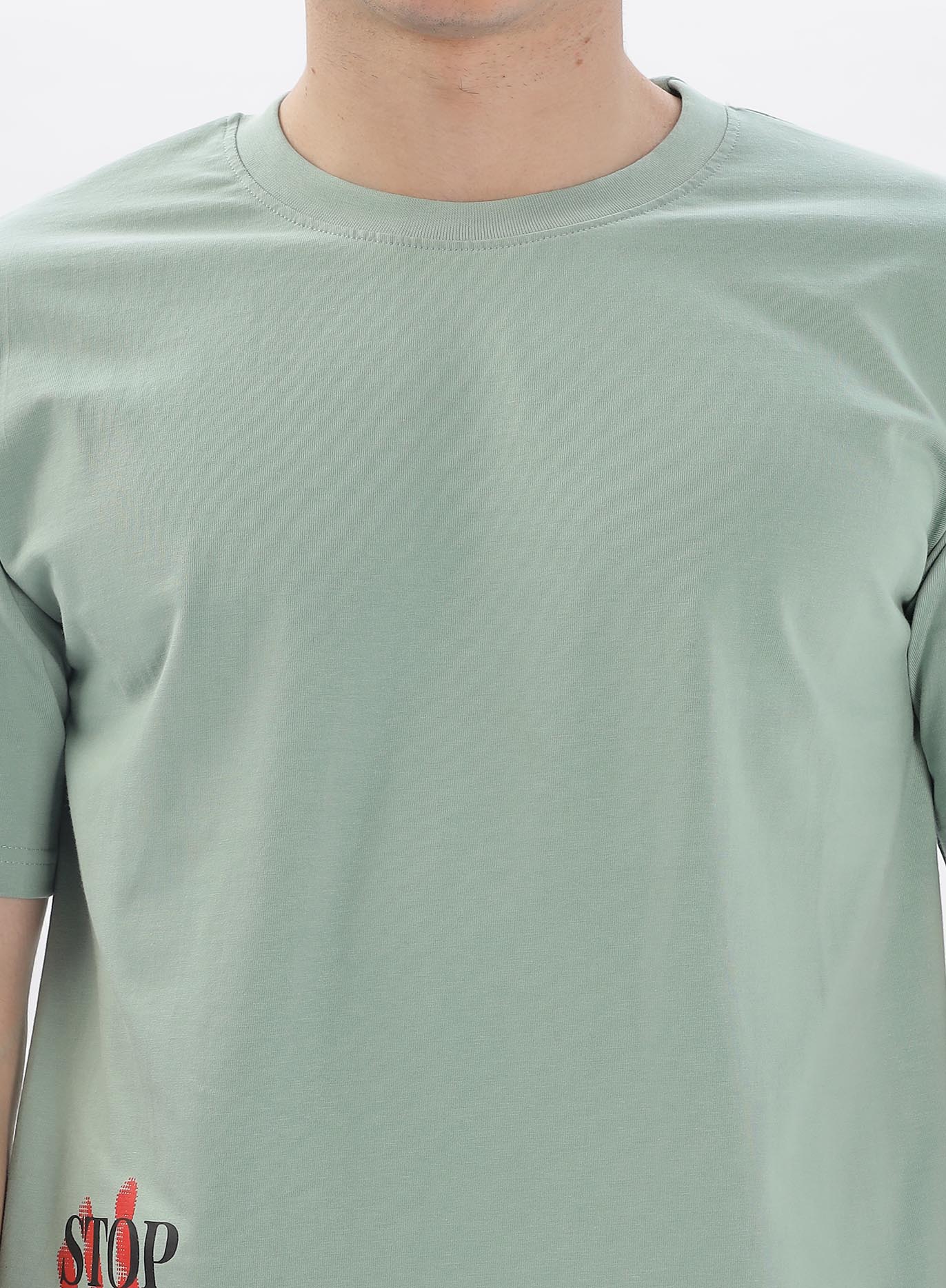 Olive Green Slim Fit Stop Thinking Start Doing... - Image 7