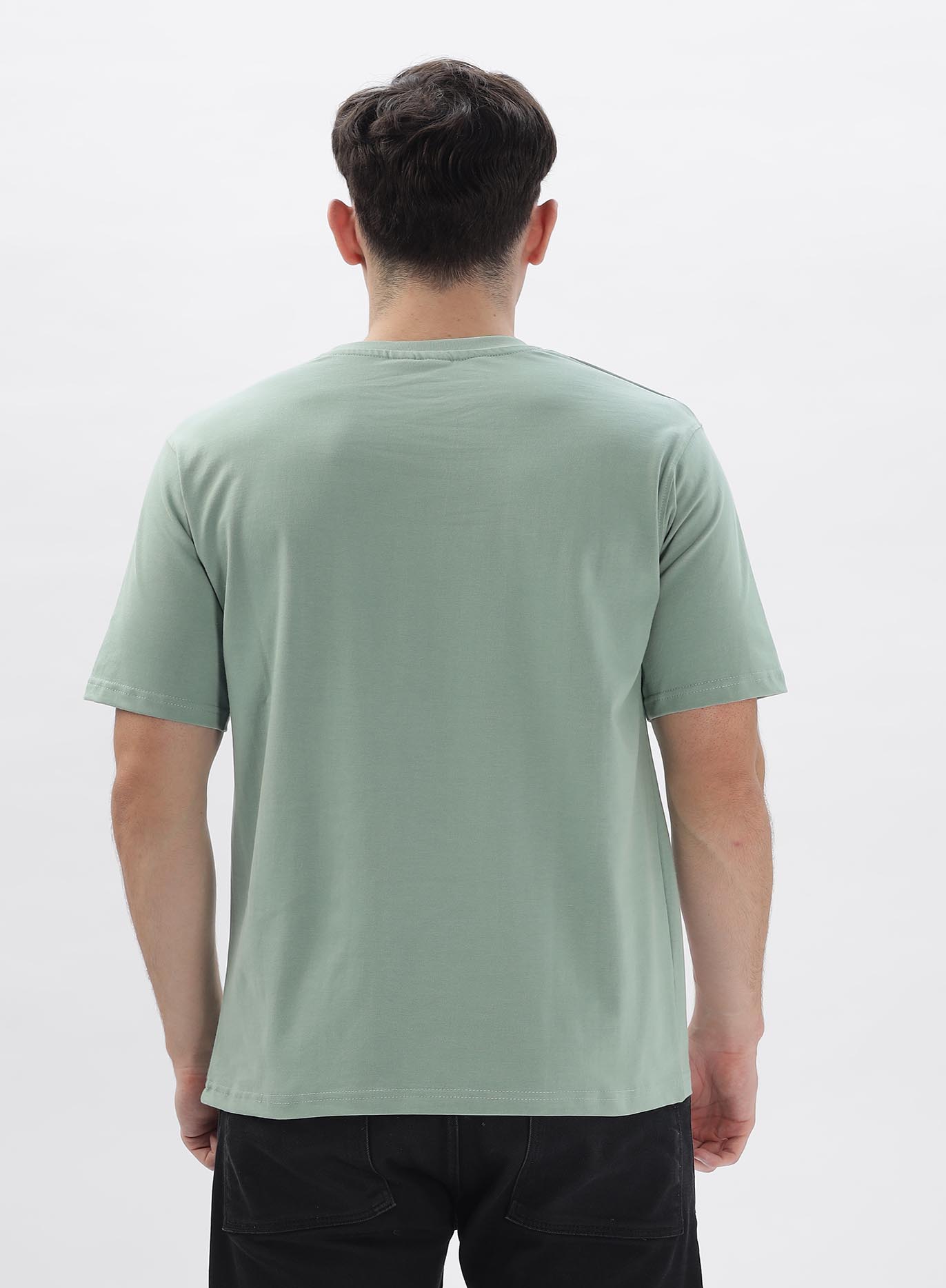 Olive Green Slim Fit Stop Thinking Start Doing... - Image 6
