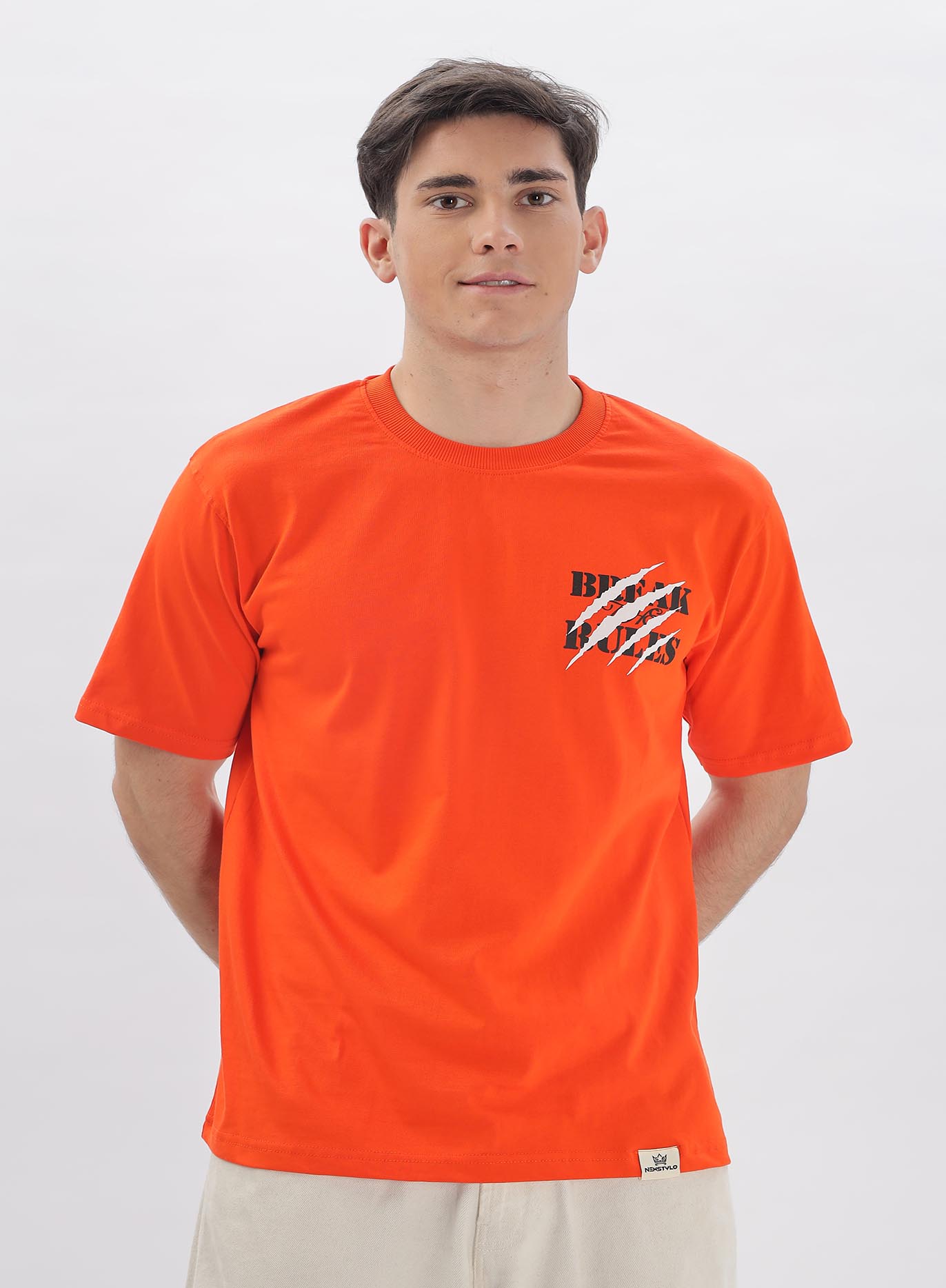 Orange Slim Fit T-shirts Break the rules - Image 2